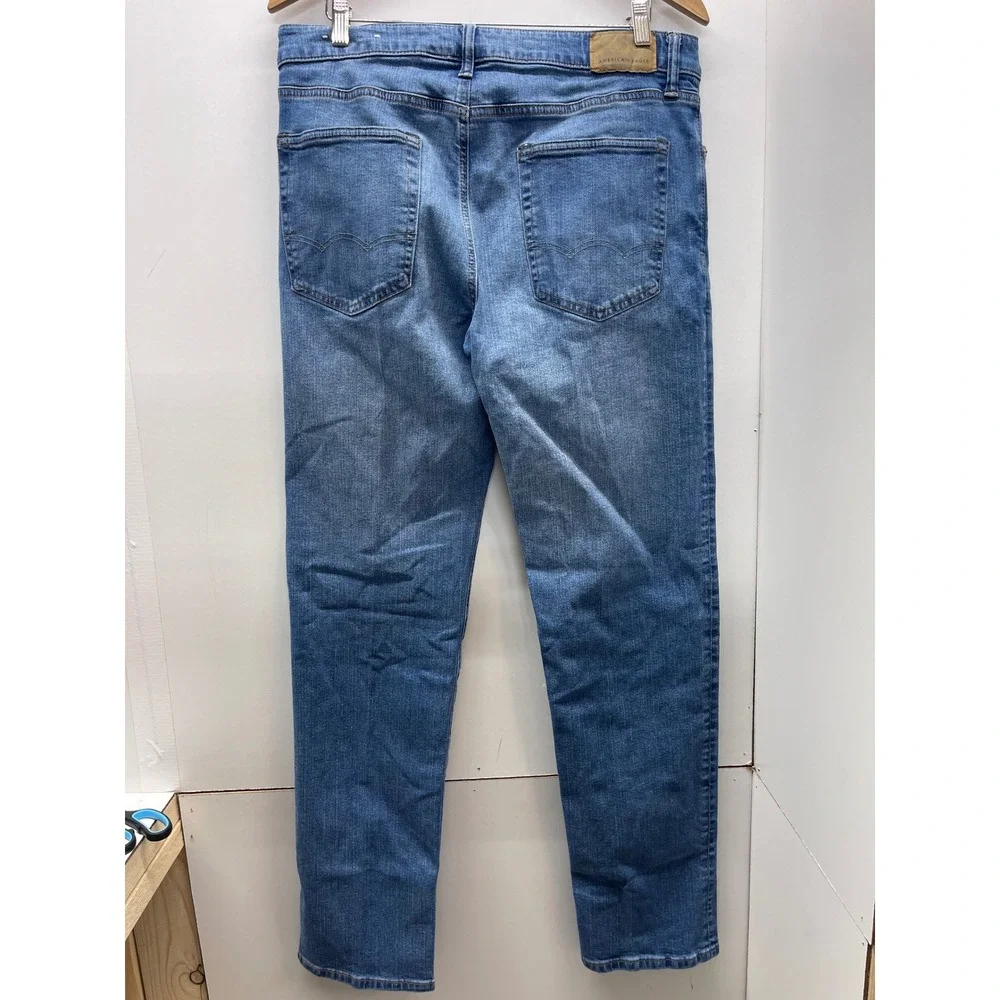 American Eagle Original Straight Airflex+ Jeans Mens 34x34 Medium Wash Blue